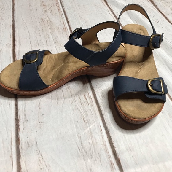 Soft Comfort Garden Path Wedge Sandals Navy Size 7.5 - Picture 10 of 10